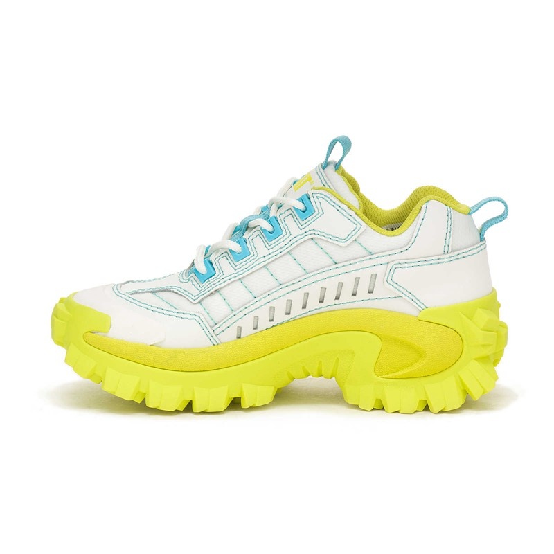 White / Light Green Yellow CatFootweat Intruder Supercharged Women's Shoes | HG3295864