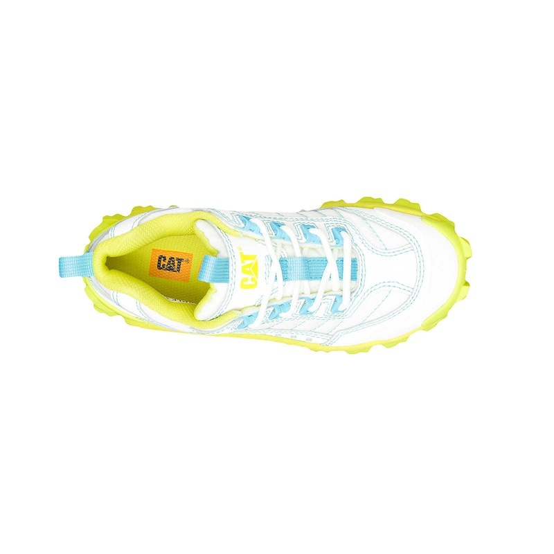 White / Light Green Yellow CatFootweat Intruder Supercharged Women's Shoes | HG3295864