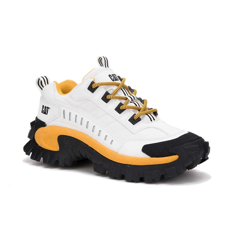 White / Yellow CatFootweat Re-Powered Intruder Chunky Trainer Women's Shoes | UJ2796304