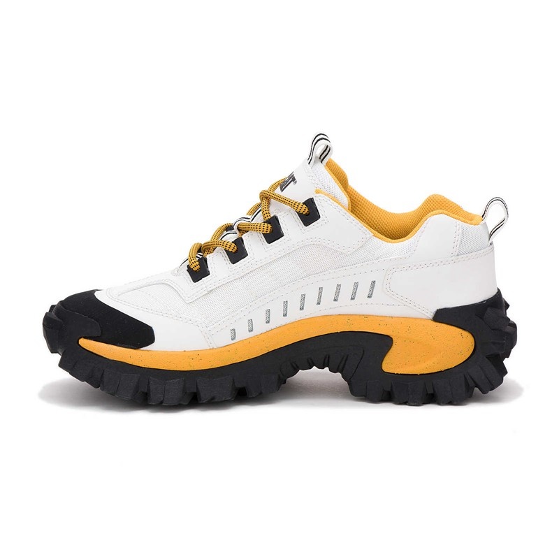 White / Yellow CatFootweat Re-Powered Intruder Chunky Trainer Women's Shoes | UJ2796304