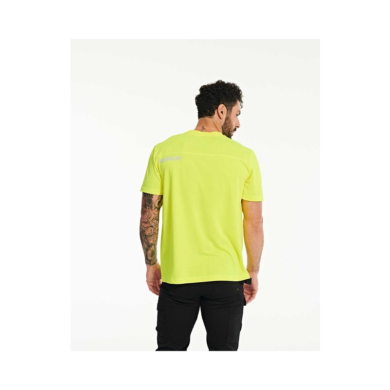 Yellow CatFootweat Coolmax Short Sleeve Tee Men's Clothing | HY9164253