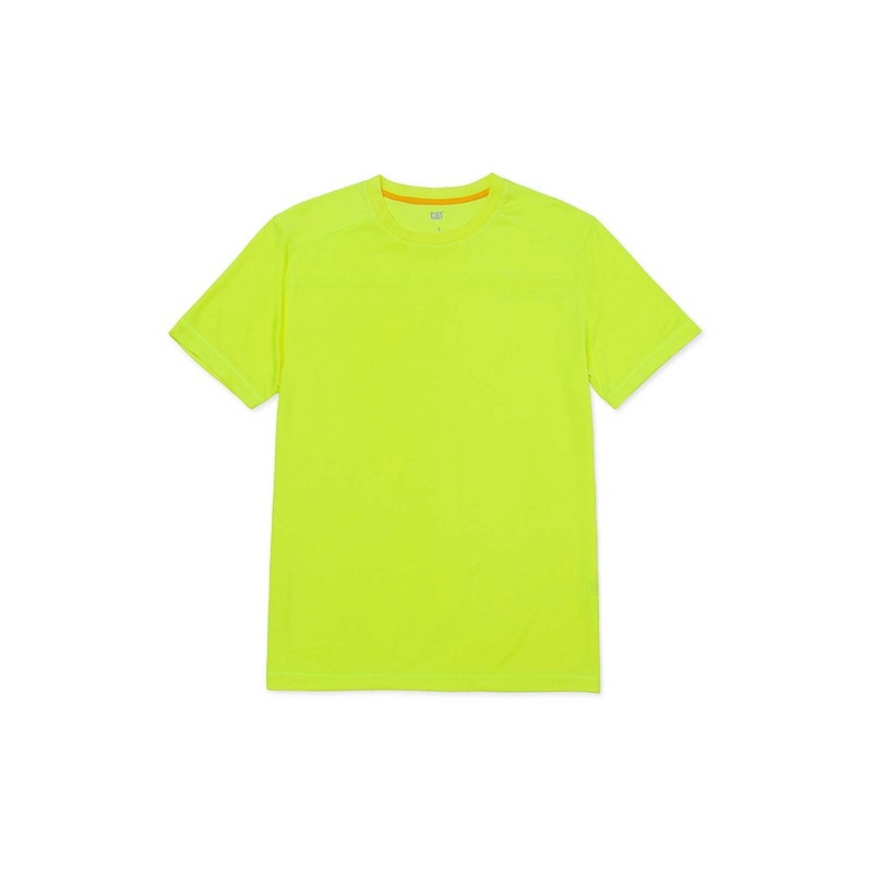 Yellow CatFootweat Coolmax Short Sleeve Tee Men\'s Clothing | HY9164253