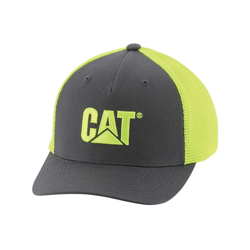 Yellow CatFootweat Hi-Vis Mesh Cap Men\'s Clothing | OB1795280